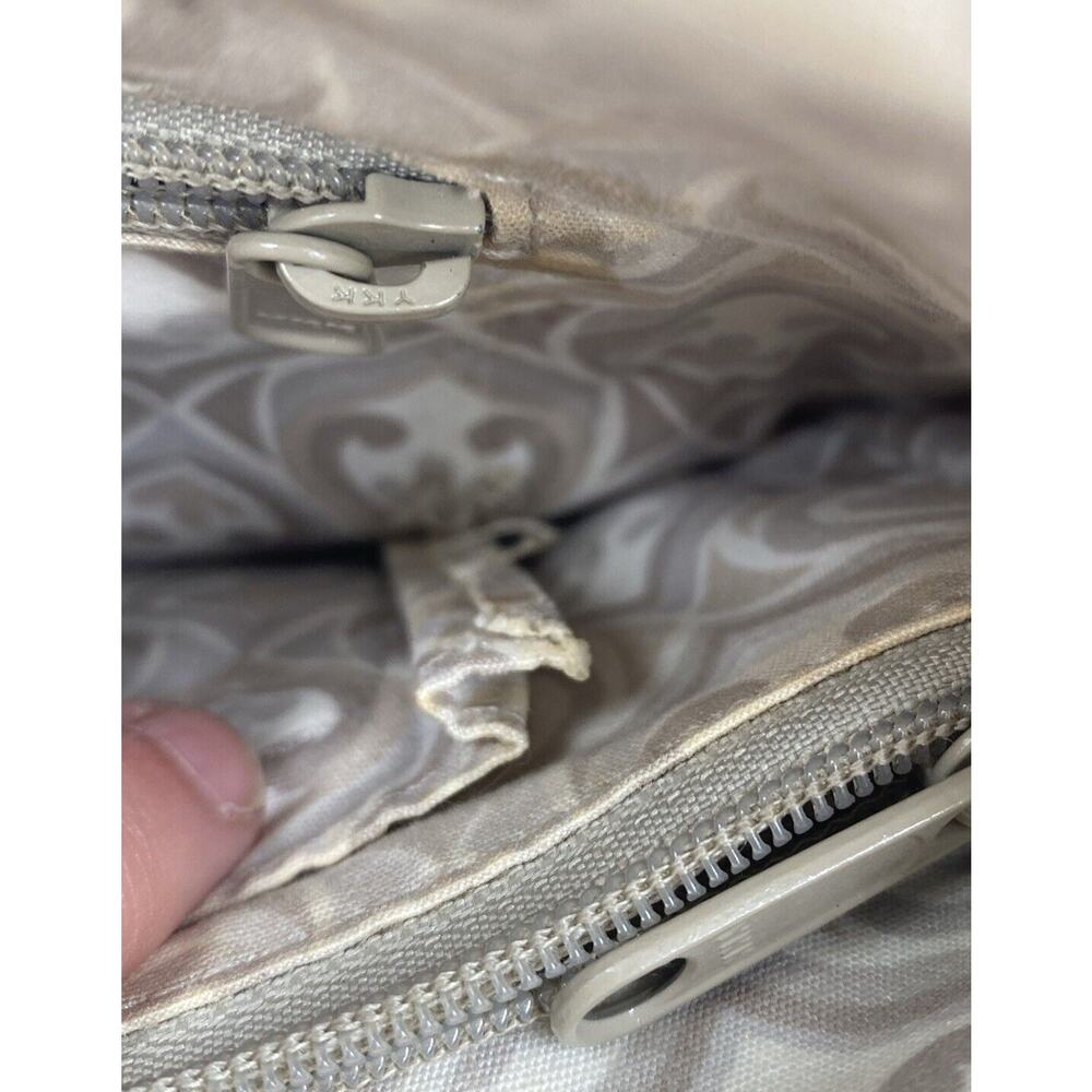 Brighton Jani Straw and Patent Leather Shoulder Bag with Medallion Clasp - Picture 11 of 11